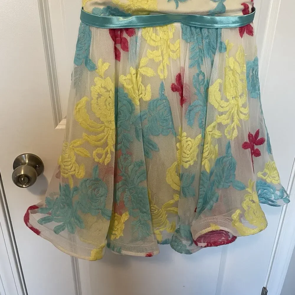 Colorful Dance Recital Dress Prom Homecoming Party Dance Costume Floral Girly